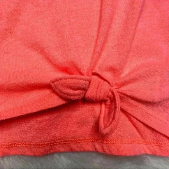 GAP T-Shirt Orangish-Pink / White  Tie Waist Size Small - Picture 7 of 16